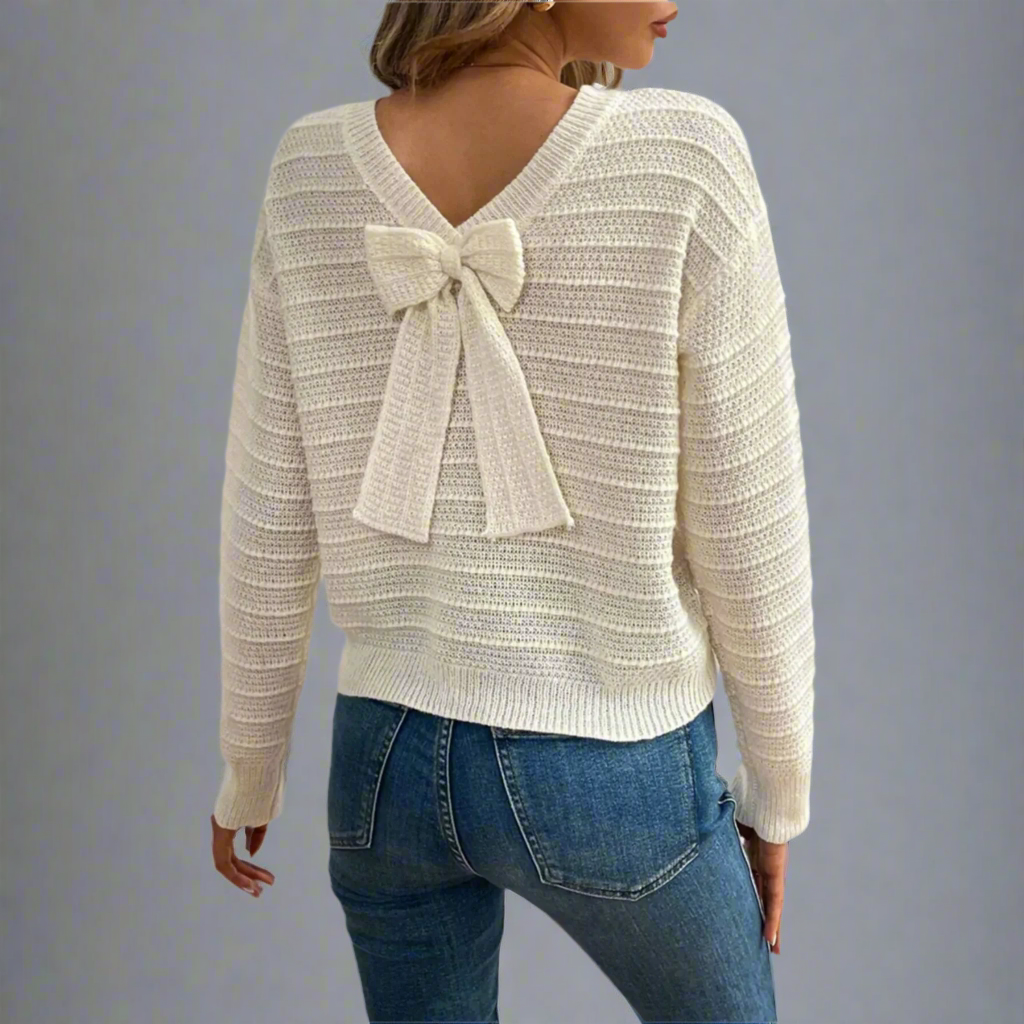 Bow-Back Knit Sweater