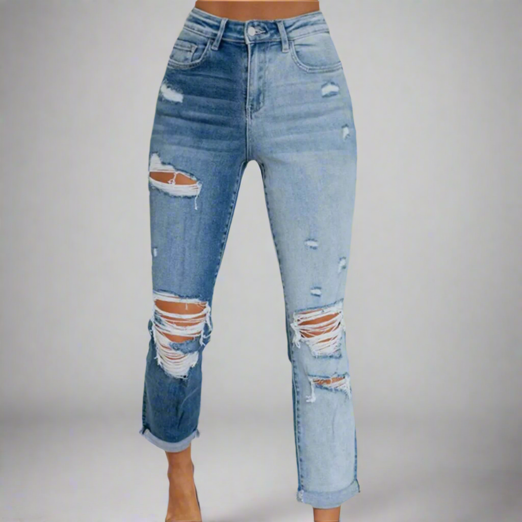 Streetwise Pocketed Distressed Jeans