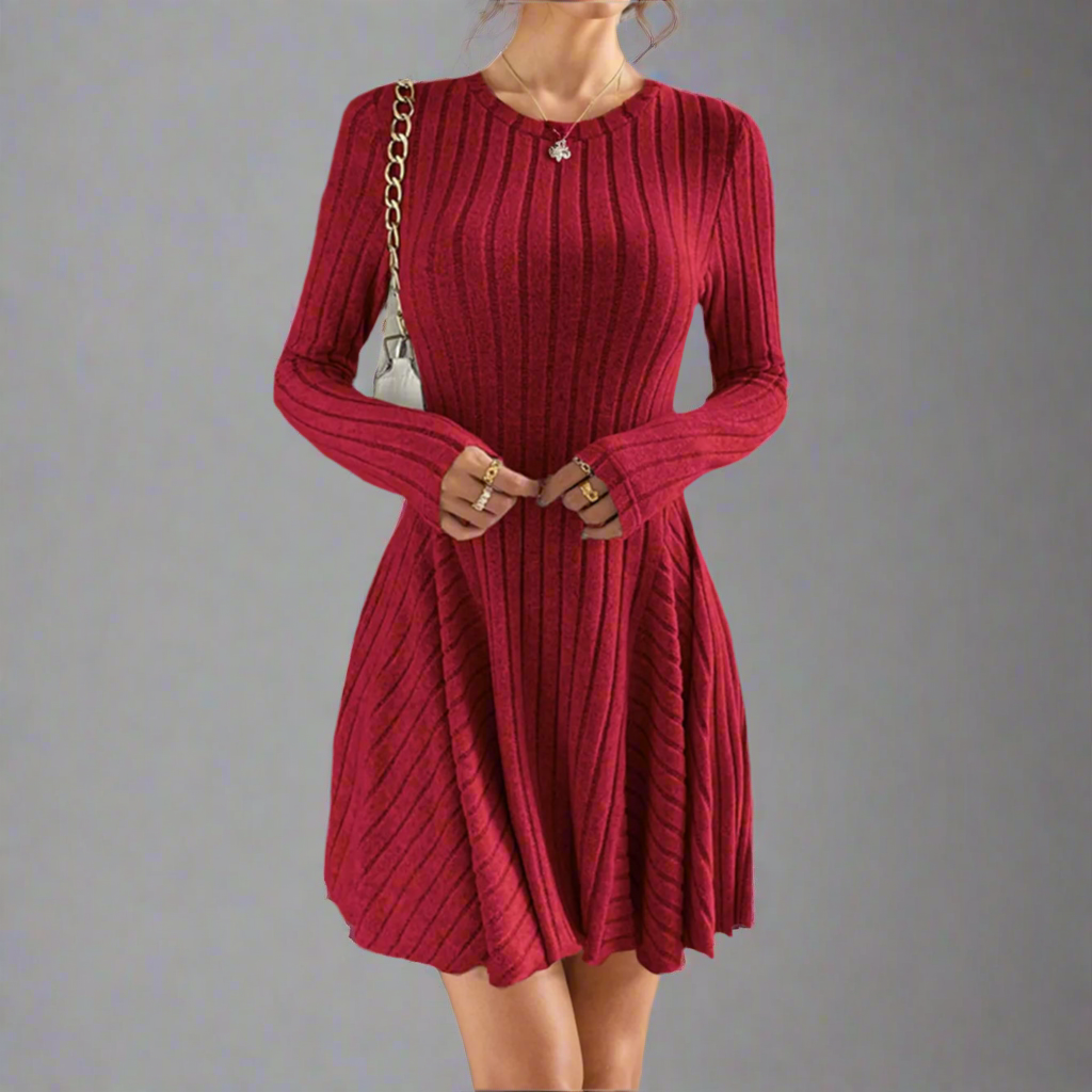 Cozy Charm Ribbed Dress