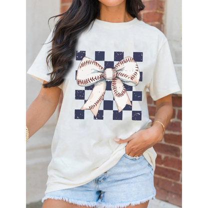Checkered Bowknot Game Day Graphic