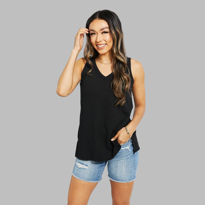 Classic Black V-Neck Tank