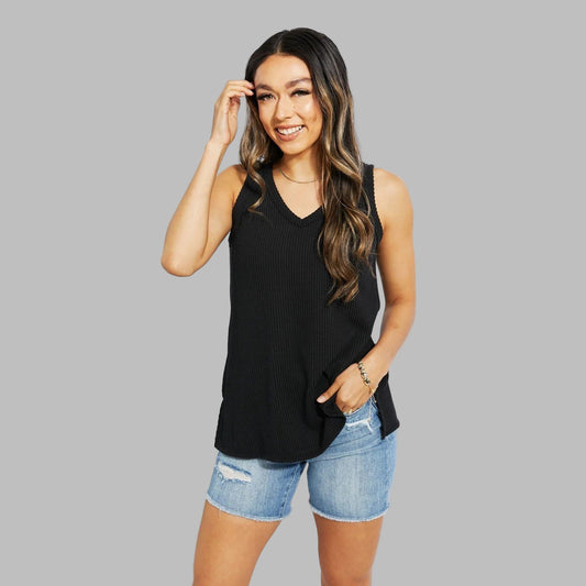 Classic Black V-Neck Tank