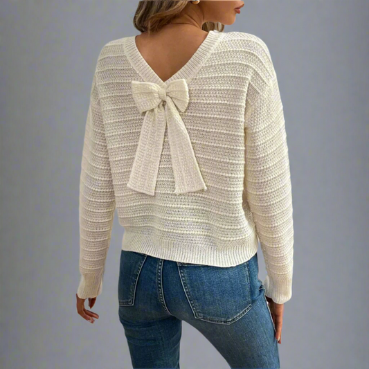 Bow-Back Knit Sweater