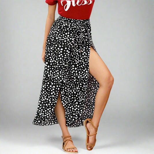 Playful Polka Dot Wrap Skirt
