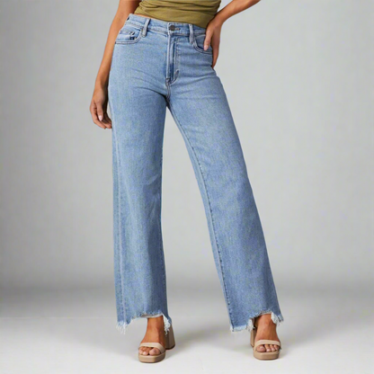 The Capri Raw-Hem Wide Jean