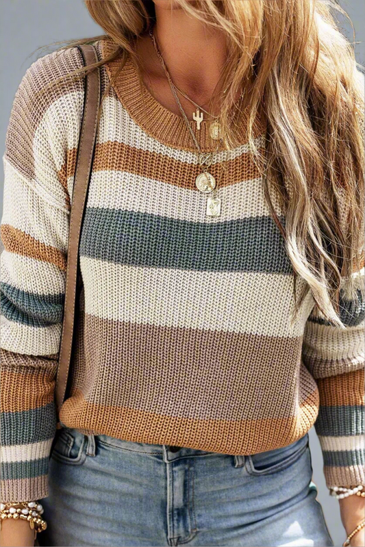 Canyon Breeze Striped Knit Sweater