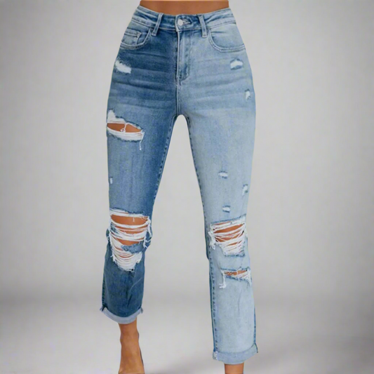 Streetwise Pocketed Distressed Jeans